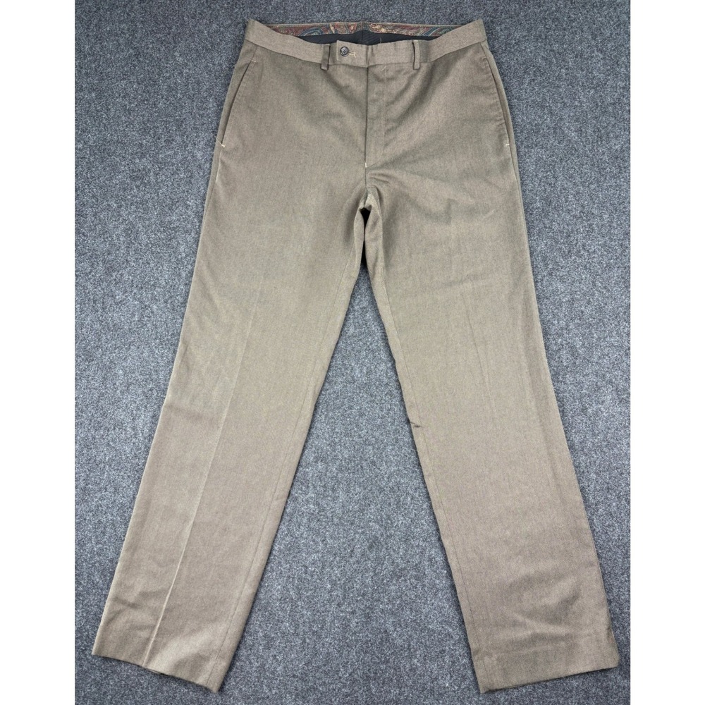 Lauren Ralph Lauren Mens Dress Pants‎ 33W 31L Taupe Brown Flat Front Trousers